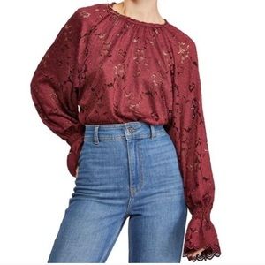 Free People- NWT Olivia lace top Sz Large